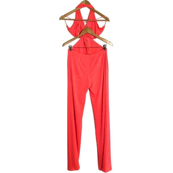 SER.O.YA Jumpsuit Sleeveless Halter Neck Backless Wide Leg Metallic Small - Picture 3 of 8